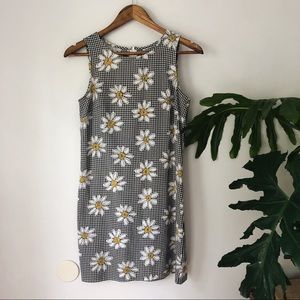 Vintage Daisy Checkered Gingham Sleeveless Dress